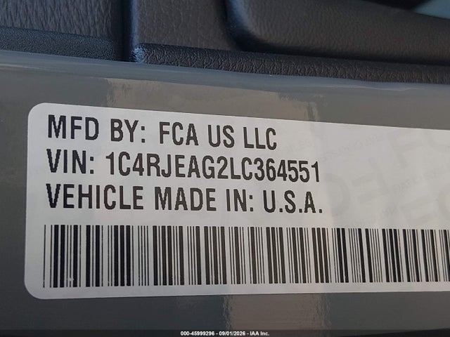 Продаж на аукціоні авто 2020 Jeep Grand Cherokee Altitude 4x2, vin: 1C4RJEAG2LC364551, номер лоту: 45999296