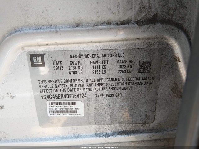 Продажа на аукционе авто 2013 Buick Lacrosse, vin: 1G4GA5ER4DF164124, номер лота: 45999353