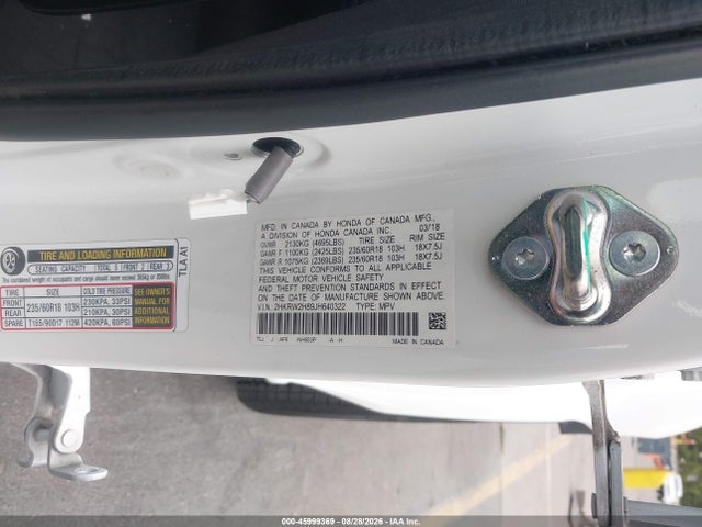 Продаж на аукціоні авто 2018 Honda Cr-v Ex-l/ex-l Navi, vin: 2HKRW2H89JH640322, номер лоту: 45999369