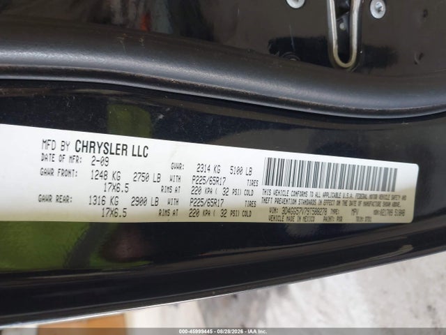 Продаж на аукціоні авто 2009 Dodge Journey Sxt, vin: 3D4GG57V79T588278, номер лоту: 45999445
