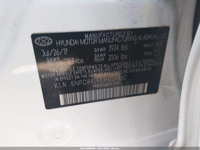 Продаж на аукціоні авто 2018 Hyundai Elantra Sel, vin: 5NPD84LF5JH254860, номер лоту: 45999490