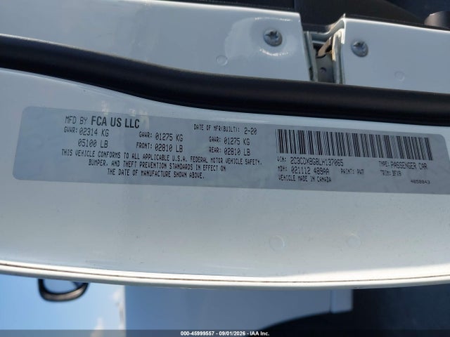Aukcja sprzedaży 2020 Dodge Charger Sxt Rwd, vin: 2C3CDXBG8LH137065, numer aukcji: 45999557