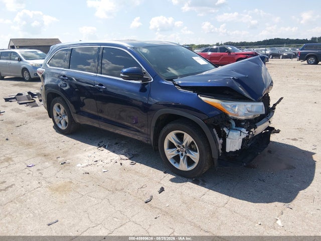2016 Toyota Highlander Limited V6 მანქანა იყიდება აუქციონზე, vin: 5TDDKRFH4GS328994, აუქციონის ნომერი: 45999636