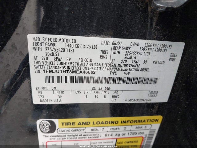 1FMJU1HT8MEA46662 Ford Expedition Xlt