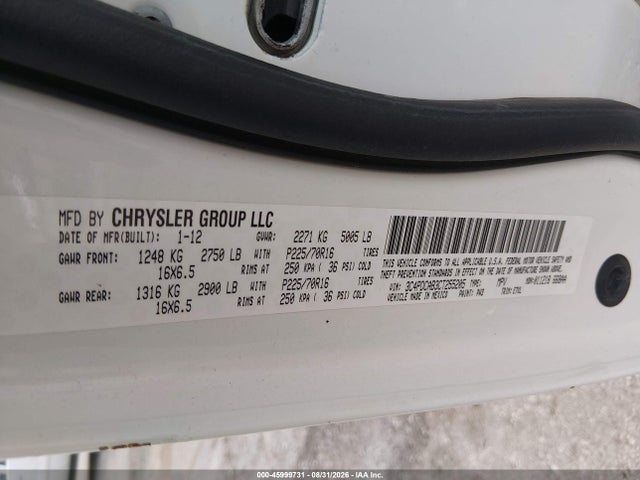 45999731 :رقم المزاد ، 3C4PDCAB3CT255205 vin ، 2012 Dodge Journey Se/avp مزاد بيع