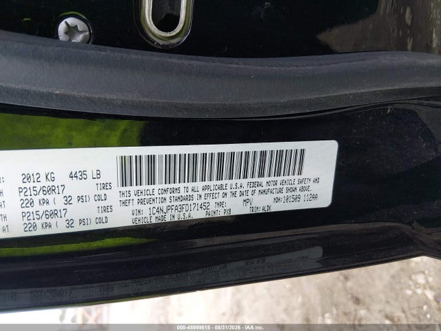 2015 Jeep Patriot High Altitude Edition მანქანა იყიდება აუქციონზე, vin: 1C4NJPFA3FD171452, აუქციონის ნომერი: 45999815