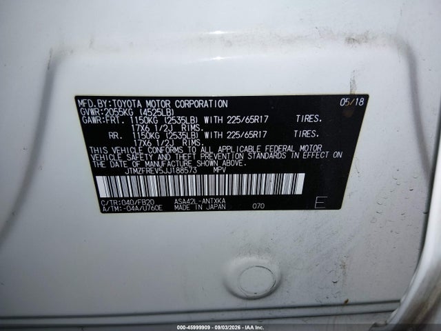 Toyota RAV4 LE 2018 JTMZFREV5JJ188573 Image 9