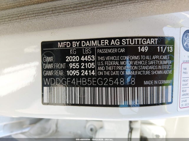 WDDGF4HB5EG254818 Mercedes-Benz C 250 Luxury