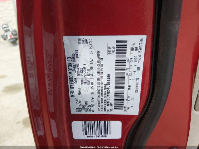 Продаж на аукціоні авто 2007 Ford Explorer Xlt, vin: 1FMEU73E07UB68259, номер лоту: 46000160