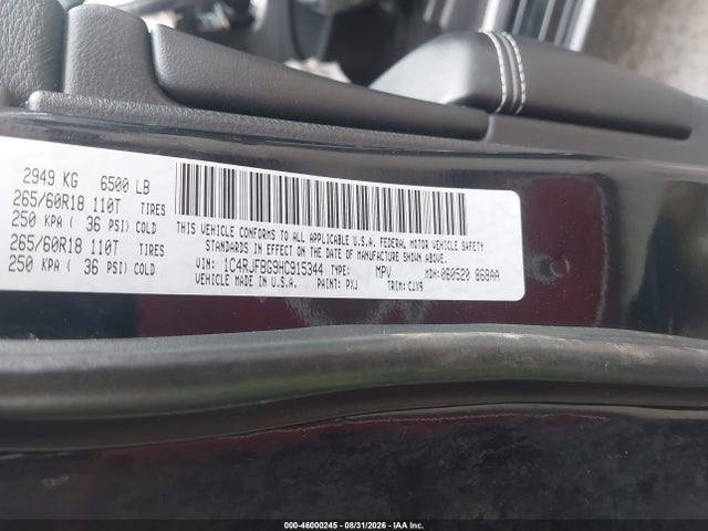 Продажа на аукционе авто 2017 Jeep Grand Cherokee Limited 4x4, vin: 1C4RJFBG9HC915344, номер лота: 46000245