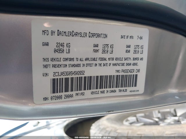 46000486 :رقم المزاد ، 2C3JA53G05H502652 vin ، 2005 Chrysler 300 Touring مزاد بيع