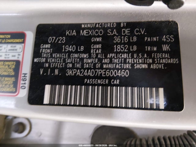 Продажа на аукционе авто 2023 Kia Rio Lx, vin: 3KPA24AD7PE600460, номер лота: 46000523