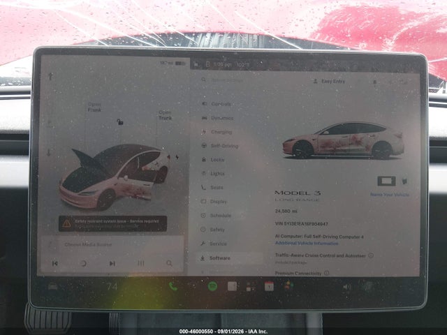 2025 Tesla Model 3 Long Range Rear-wheel Drive/standard Rear-wheel Drive მანქანა იყიდება აუქციონზე, vin: 5YJ3E1EA1SF984947, აუქციონის ნომერი: 46000550