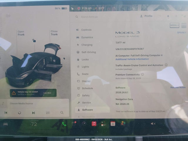 5YJ3E1EA9SF976367 Tesla Model 3 Long Range Rear-wheel Drive/standard Rear-wheel Drive