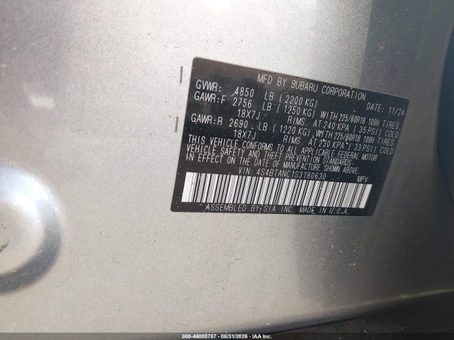 Subaru Outback Limited 2025 4S4BTANC1S3180630 Image 9