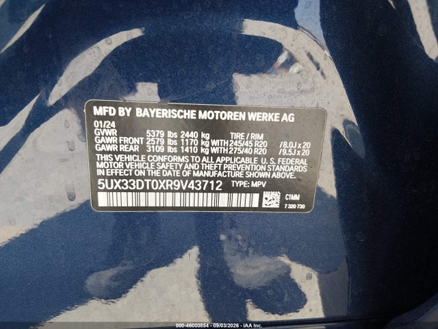 5UX33DT0XR9V43712 BMW X4 Xdrive30i