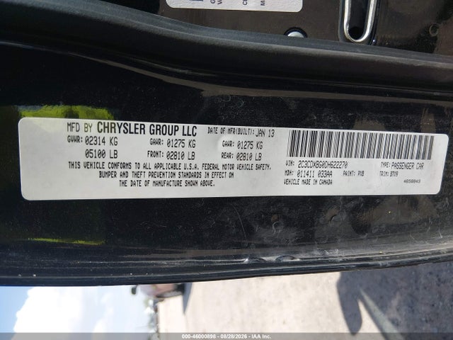 Aukcja sprzedaży 2013 Dodge Charger Se, vin: 2C3CDXBG0DH622270, numer aukcji: 46000898