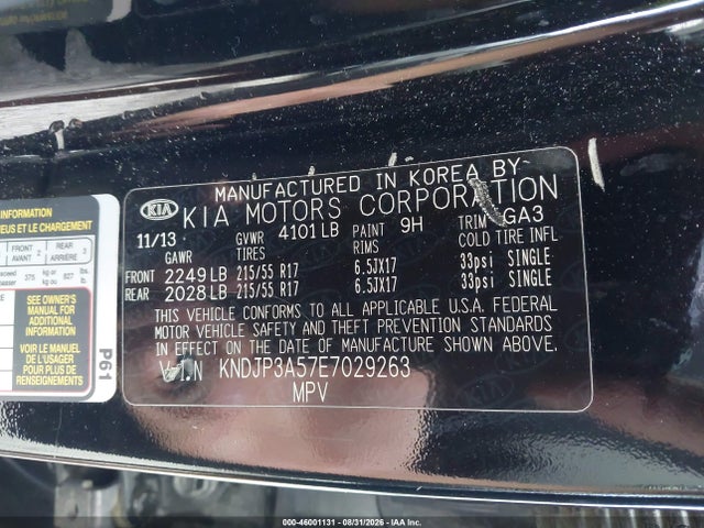 Aukcja sprzedaży 2014 Kia Soul +, vin: KNDJP3A57E7029263, numer aukcji: 46001131