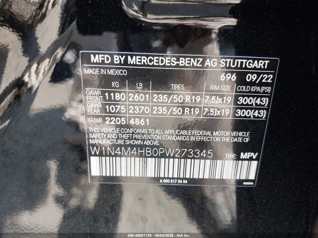 Продаж на аукціоні авто 2023 Mercedes-benz Glb 250 4matic, vin: W1N4M4HB0PW273345, номер лоту: 46001139