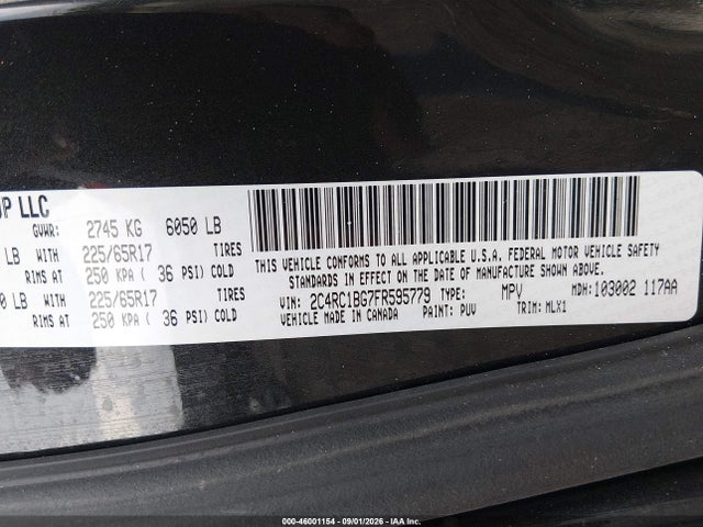 Продаж на аукціоні авто 2015 Chrysler Town & Country Touring, vin: 2C4RC1BG7FR595779, номер лоту: 46001154