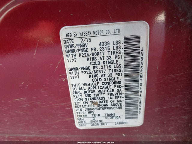 Nissan Rogue Select S 2015 JN8AS5MT0FW656595 Image 9