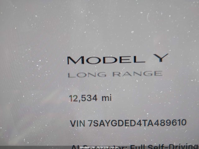 Продажа на аукционе авто 2026 Tesla Model Y Premium Rear-wheel Drive/rear-wheel Drive, vin: 7SAYGDED4TA489610, номер лота: 46001286