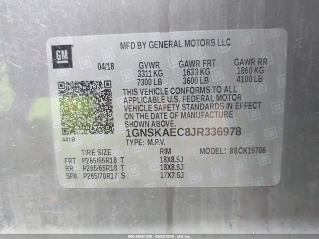 Chevrolet Tahoe Ls 2018 1GNSKAEC8JR336978 Image 9