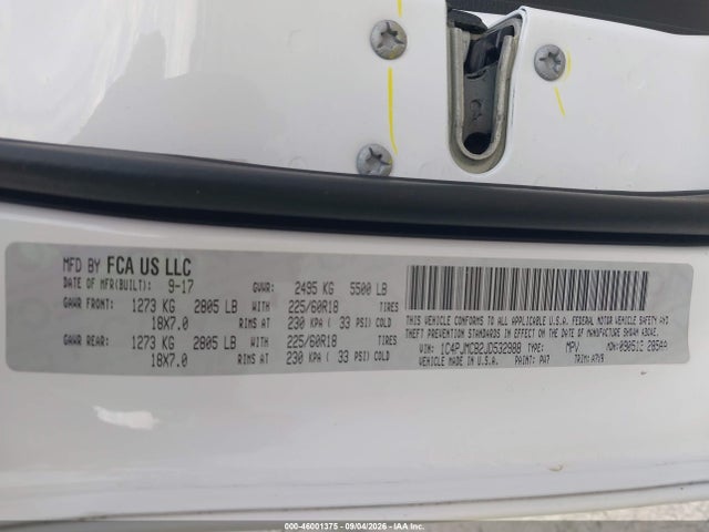 Продажа на аукционе авто 2018 Jeep Cherokee Latitude 4x4, vin: 1C4PJMCB2JD532988, номер лота: 46001375