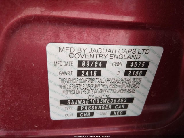 Aukcja sprzedaży 2005 Jaguar X-type 3.0, vin: SAJWA51C65WE35353, numer aukcji: 46001389