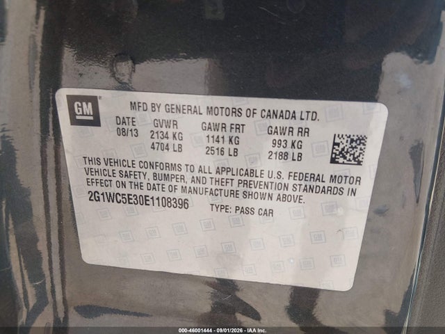 Продажа на аукционе авто 2014 Chevrolet Impala Limited Ltz, vin: 2G1WC5E30E1108396, номер лота: 46001444