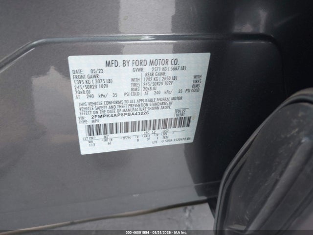 Aukcja sprzedaży 2023 Ford Edge St, vin: 2FMPK4AP8PBA43226, numer aukcji: 46001594
