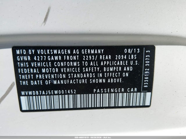 WVWDB7AJ5EW001452 Volkswagen Golf 2.5l