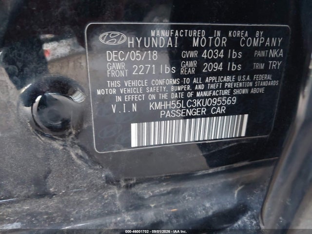 Продаж на аукціоні авто 2019 Hyundai Elantra Gt N Line, vin: KMHH55LC3KU095569, номер лоту: 46001702