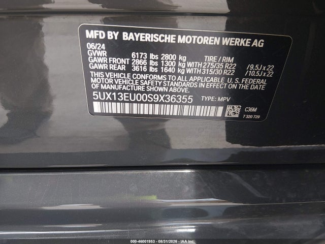 Aukcja sprzedaży 2025 Bmw X5 Sdrive40i, vin: 5UX13EU00S9X36355, numer aukcji: 46001953