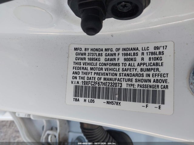 Продаж на аукціоні авто 2017 Honda Civic Lx, vin: 19XFC2F67HE232073, номер лоту: 46001993