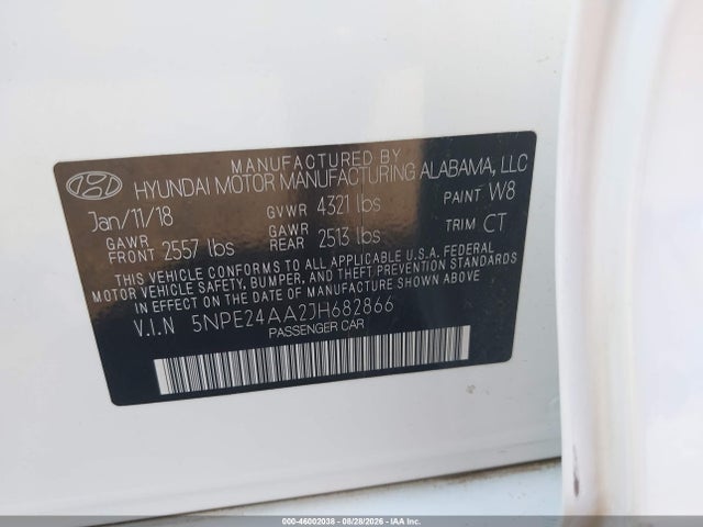 Hyundai SONATA ECO 2018 5NPE24AA2JH682866 Image 9
