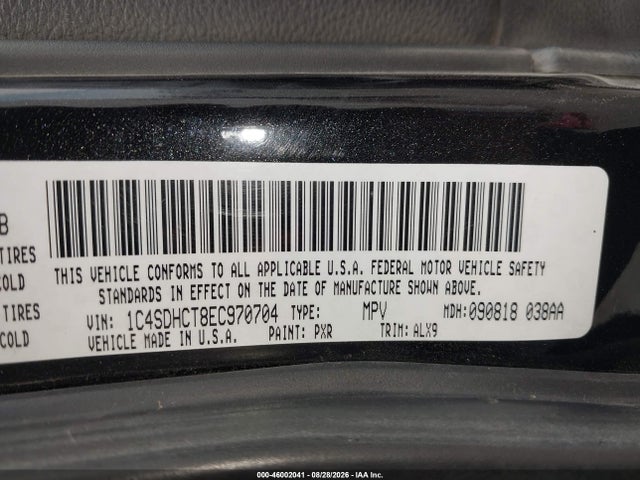 46002041 :رقم المزاد ، 1C4SDHCT8EC970704 vin ، 2014 Dodge Durango R/t مزاد بيع