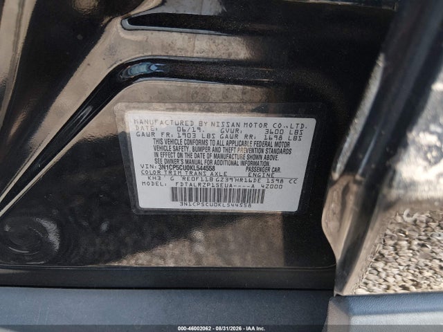 Продажа на аукционе авто 2019 Nissan Kicks S, vin: 3N1CP5CU0KL544558, номер лота: 46002062