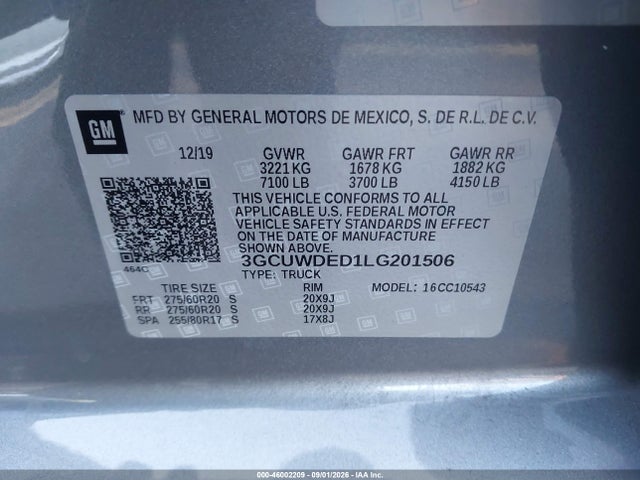 3GCUWDED1LG201506 Chevrolet Silverado 1500 2wd Short Bed Rst