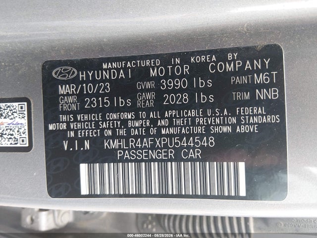 2023 Hyundai Elantra N Line მანქანა იყიდება აუქციონზე, vin: KMHLR4AFXPU544548, აუქციონის ნომერი: 46002244