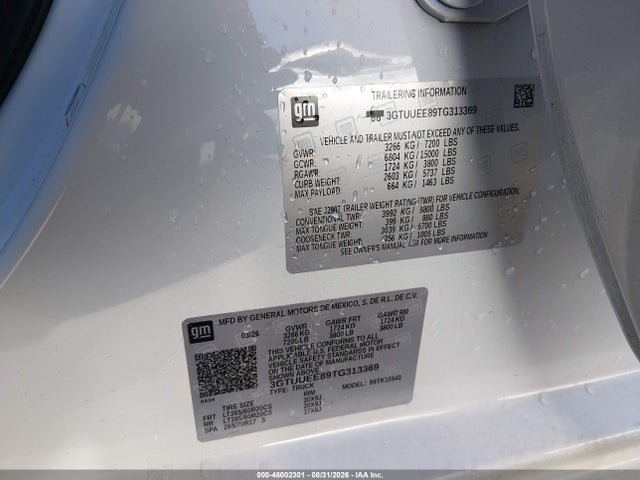 Продаж на аукціоні авто 2026 Gmc Sierra 1500 , Short Bed, At4, 4wd, vin: 3GTUUEE89TG313369, номер лоту: 46002301