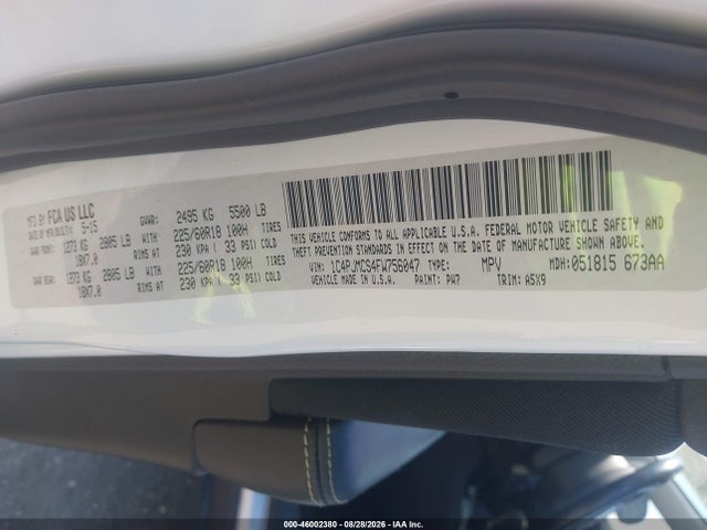 2015 Jeep Cherokee Latitude Altitude მანქანა იყიდება აუქციონზე, vin: 1C4PJMCS4FW756047, აუქციონის ნომერი: 46002380