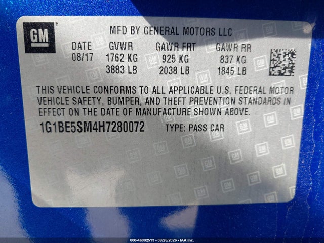 Chevrolet Cruze Lt Auto 2017 1G1BE5SM4H7280072 Image 9
