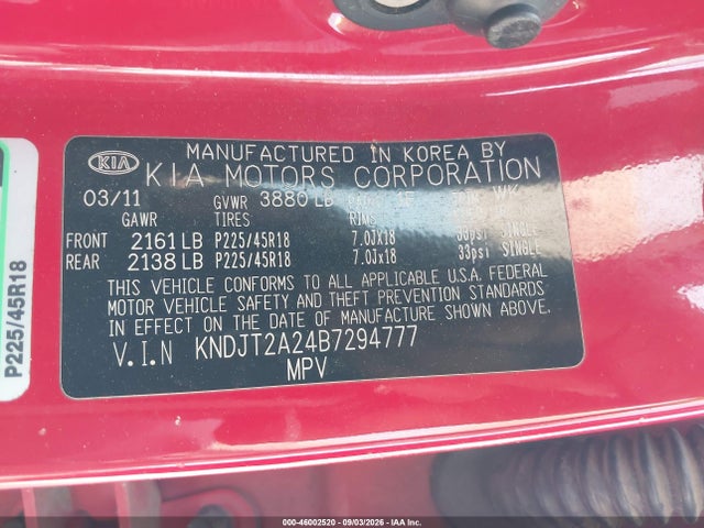 Продажа на аукционе авто 2011 Kia Soul +, vin: KNDJT2A24B7294777, номер лота: 46002520