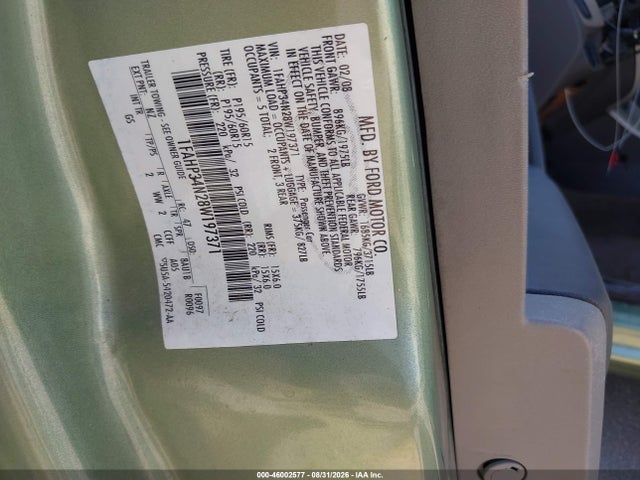 2008 Ford Focus S მანქანა იყიდება აუქციონზე, vin: 1FAHP34N28W197371, აუქციონის ნომერი: 46002577