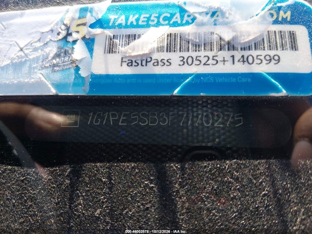 46002578 :رقم المزاد ، 1G1PE5SB3F7170275 vin ، 2015 Chevrolet Cruze 2lt Auto مزاد بيع