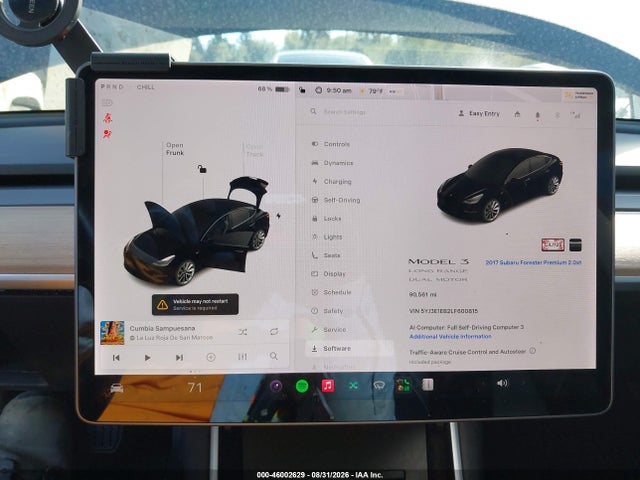 46002629 :رقم المزاد ، 5YJ3E1EB2LF600815 vin ، 2020 Tesla Model 3 Long Range Dual Motor All-wheel Drive مزاد بيع