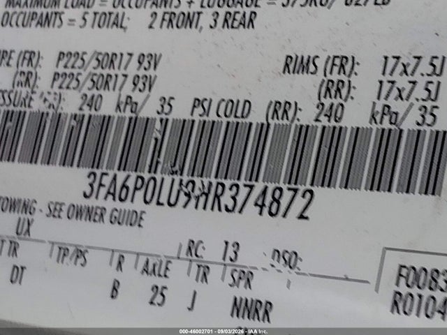 Ford Fusion Hybrid Se 2017 3FA6P0LU9HR374872 Image 9