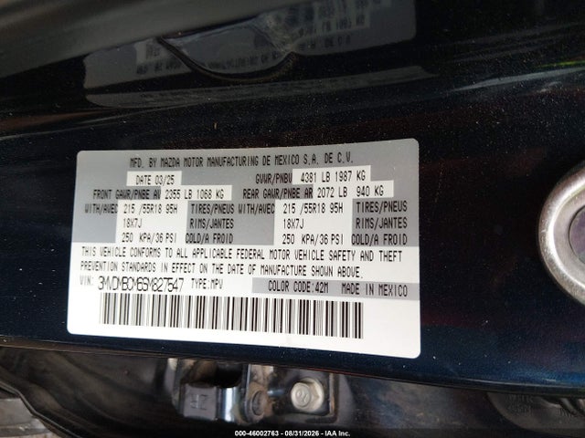 46002763 :رقم المزاد ، 3MVDMBCM6SM827547 vin ، 2025 Mazda Cx-30 2.5 S Preferred Package مزاد بيع