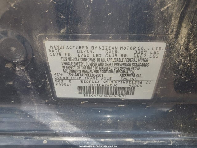 Nissan Versa 1.6 S+ 2014 3N1CN7APXEL852601 Image 9